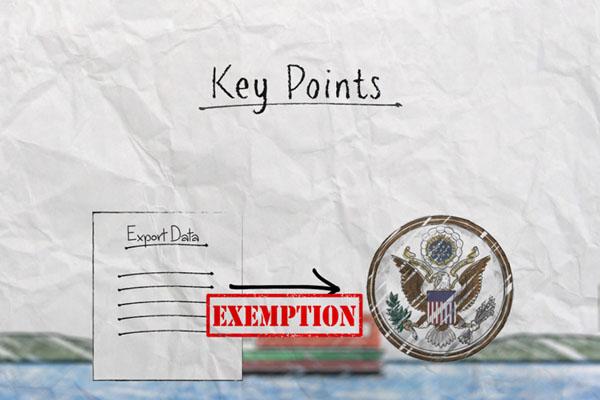 screenshot from actual U.S. Foreign Trade Regulations course