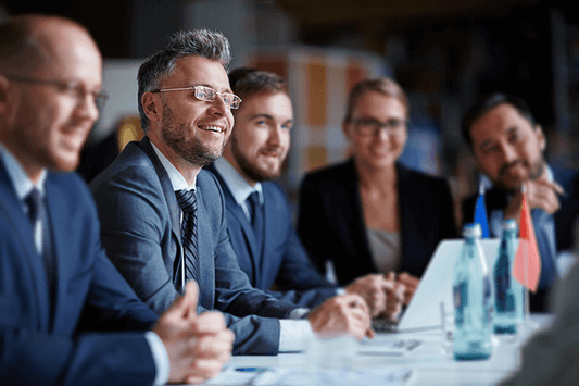 Executive board at a conference room meeting 
