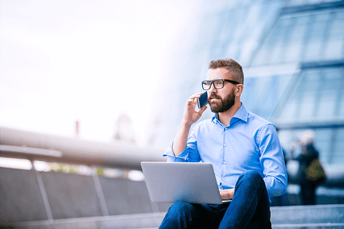 Compliance professional working outside